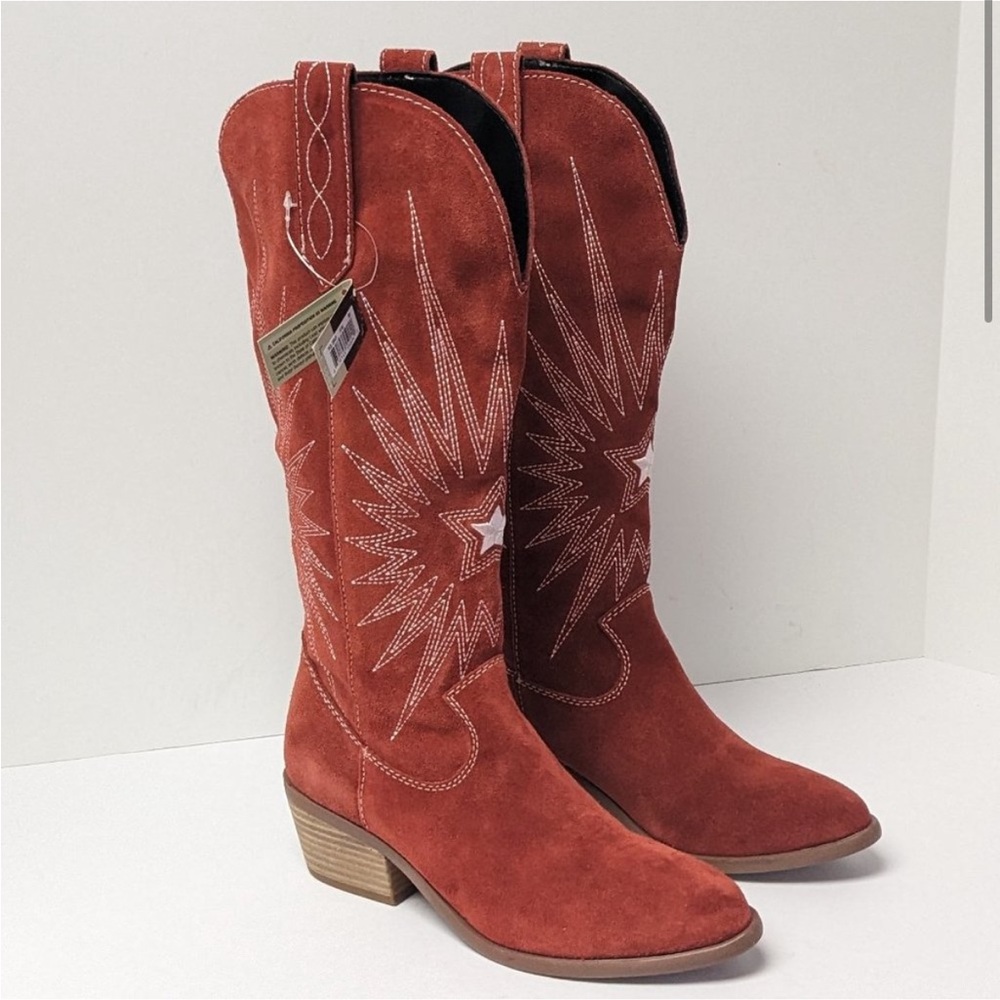 Red Suede Cowboy Boots